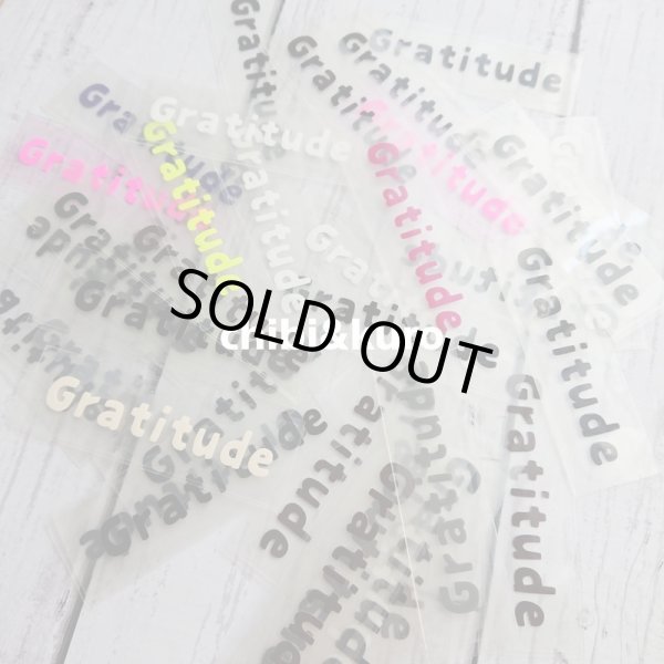 画像1: 【50％OFF⇒60％OFF】はがし済★gratitude・感謝の気持ち（1）　高さ1cmx5.9cm (1)