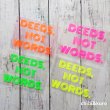 画像1: 【50％OFF】ネオンカラー売り尽くし★はがし済★ Deeds, not words. 「言葉ではなく行動を」文字ロゴシート (1)