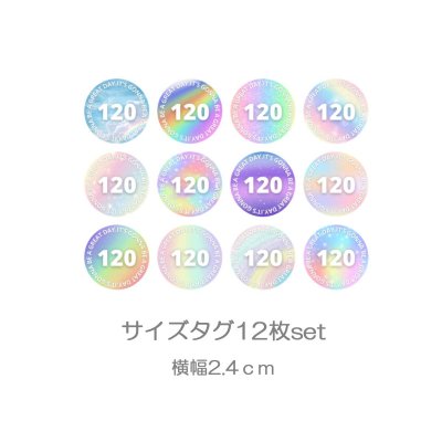 画像1: 【新価格・NEWシート】カラフルサイズタグ12枚set