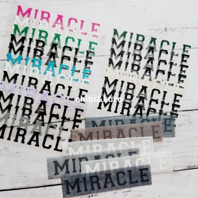 画像1: 【50％off】はがし済み★Miracle「奇跡、ミラクル」文字シート　2ｘ12ｃｍ