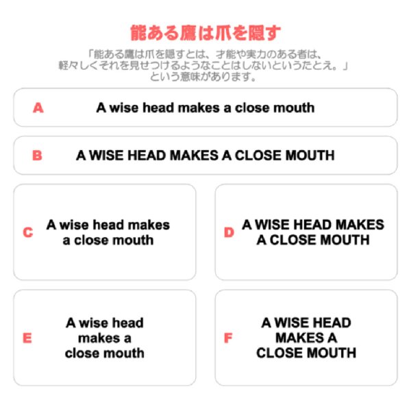 画像1: サイズ＆文字が選べることわざシート★能ある鷹は爪を隠す/A wise head makes a close mouth (1)