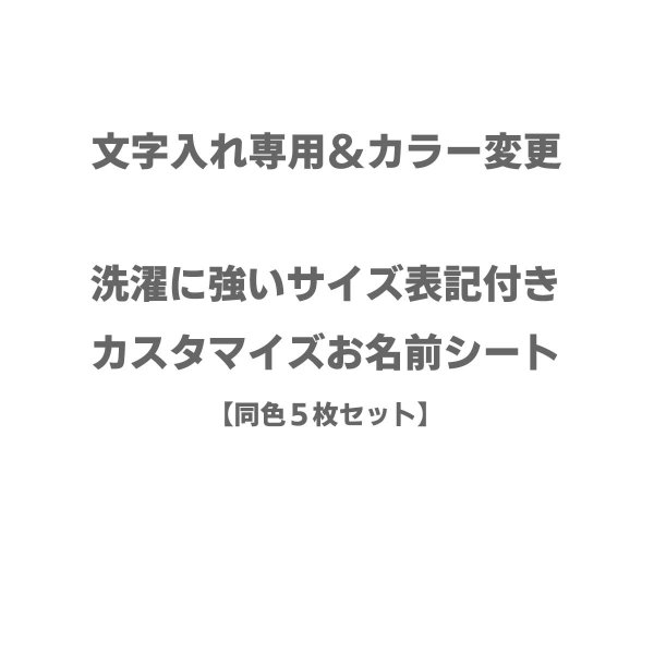 画像1: ◆お試し販売10％OFF&【早期注文特典】４セット以上ご注文で1セットプレゼント〜2/28まで◆カラー変更＆名入れ専用◆サイズ表記付きカスタマイズお名前シート◆５枚セット (1)